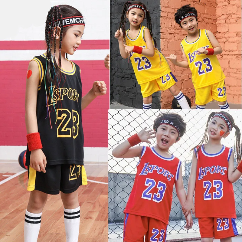 2 Pieces Set Kids Basketball Jerseys Sleeveless Vest Shorts Basketball Jerseys Set Children toro
