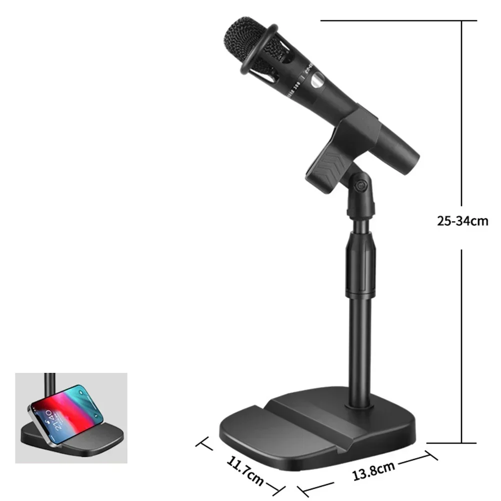 Microphone stand desktop tripod adjustable mic clip holder