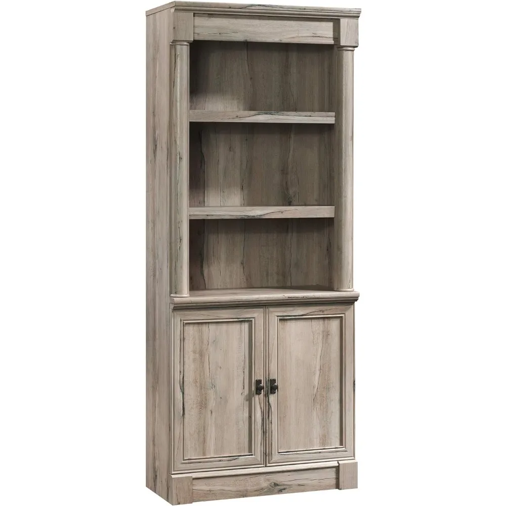 

Sauder Palladia Library with Doors/Book Shelf, L: 29.37" x W: 13.9" x H: 71.85", Split Oak finish