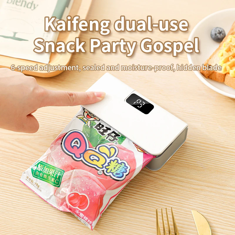Mini Plastic Bags Sealer 2 in1 Heat Heat Bag Sealing Machine Portable Package Sealer Handheld Food Packaging