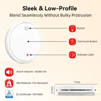 CHZHVAN สัญญาณเตือนควันแบบอิสระ ได้รับมาตรฐาน EN 14604 พร้อมแบตเตอรี่ 10 ปี ระบบป้องกันความปลอดภัยภายในบ้าน เครื่องตรวจจับไฟไหม้ 5