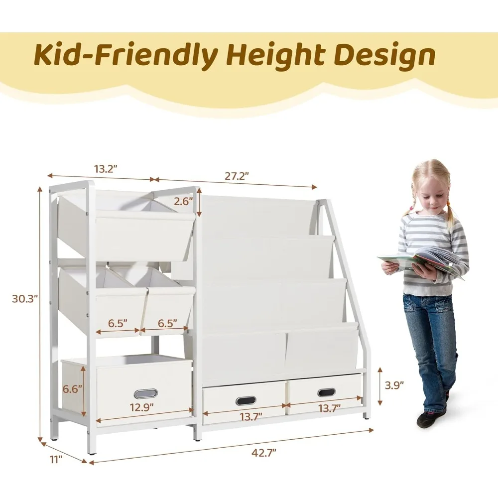 3-Tier Kids Bookshelf & Toy Organizer 2