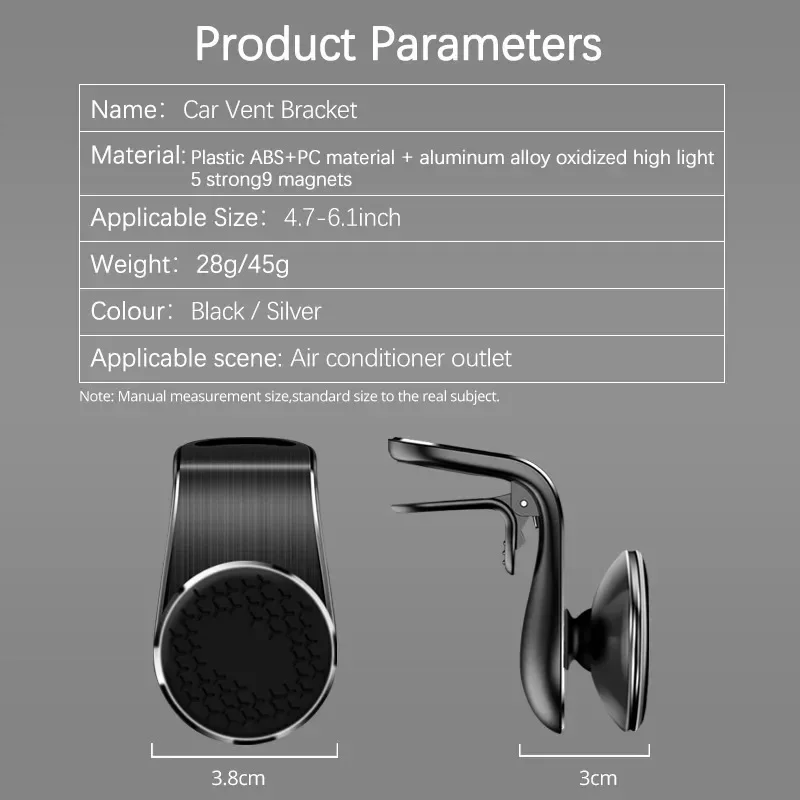 Magnetic Car Phone Holder Air Vent Car Mount GPS Mobile Phone Support In Car Bracket for iPhone Samsung Xiaomi Huawei Smartphone