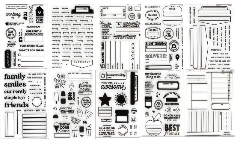 Hot English Words Transparent Clear Silicone Stamp/Seal for DIY scrapbooking/photo album Decorative clear stamp sheets