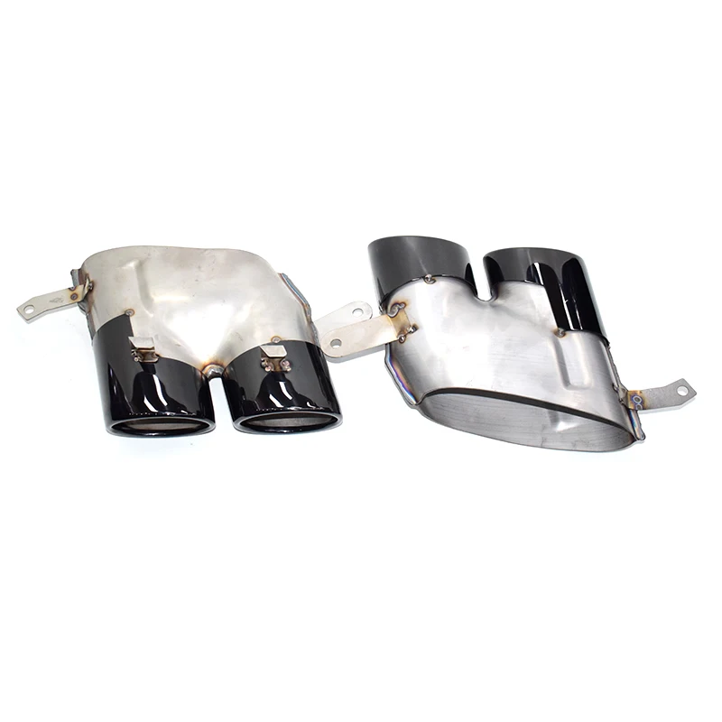 2016-2018 아우디 A6 A7 배기 개조 S6 S7 스테인리스 스틸 쿼드 블랙 머플러 노즐 팁 배기구