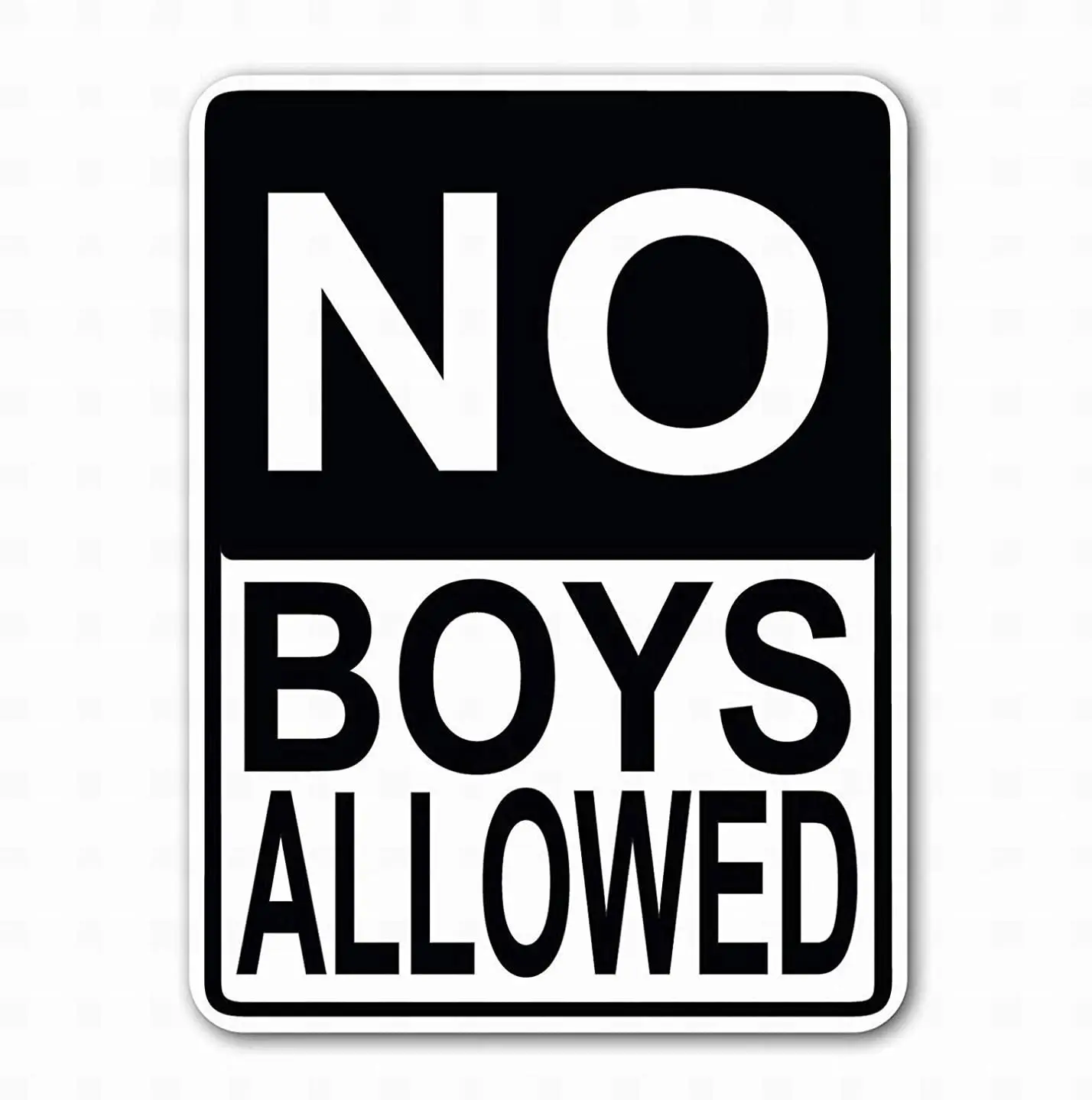 

New Tin Sign No Boys Allowed (Black) Aluminum Metal Sign for Wall Decor