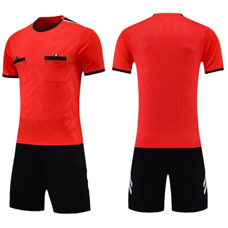 Men's Referee Soccer Jerseys - Short Sleeve Sportswear with Pockets