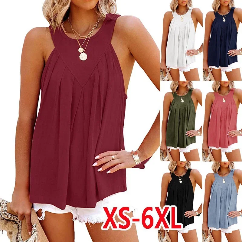 

2022 Summer Shirts Womens Sexy Pink Tops Girls T Shirts Casual Halter Sleeveless S-5Xl