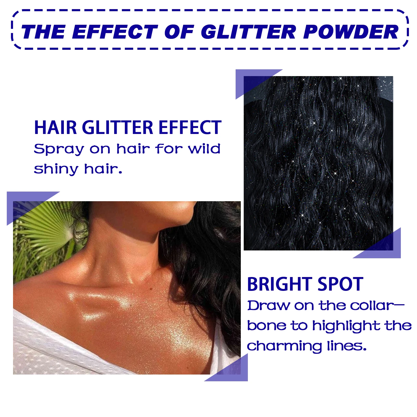 Jaysuing Shiny Glitter Spray Body Hair Clothes Highlighter Powder Waterproof Long Lasting Holographic Powder Makeup Product 4