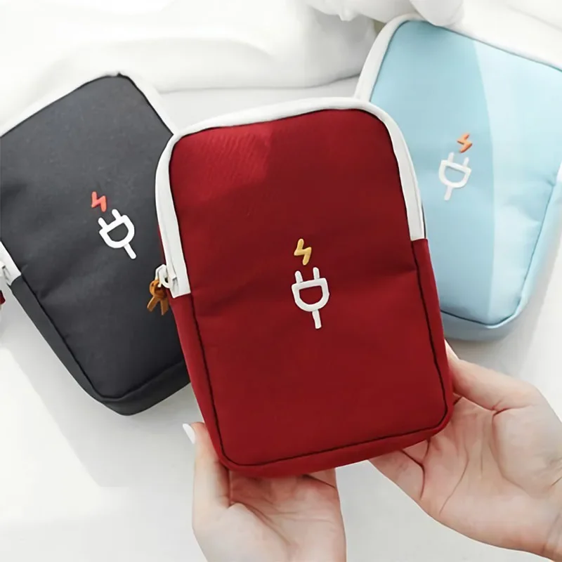 

Electronics Accessories Storage Carrying Case Pouch for USB Power Bank Travel Gadget Organizer Bag Portable Digital Cable Bag