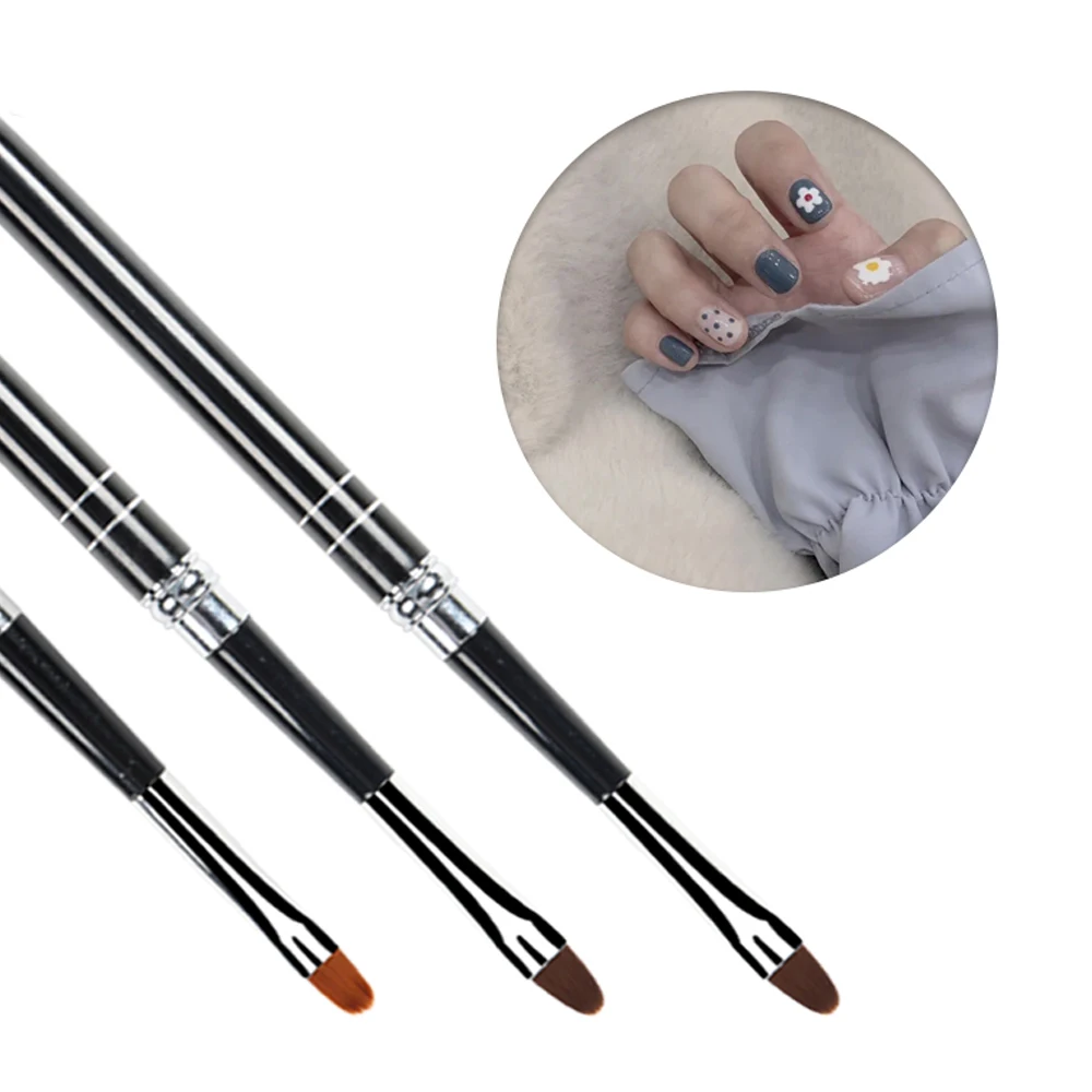 ANGNYA 2#4#6#8#10 Nail Brush Oval Gel Polish Brush Black Hand Draw Drawing Painting Pen Design Nail Art Brush DIY Manicure Tools 4