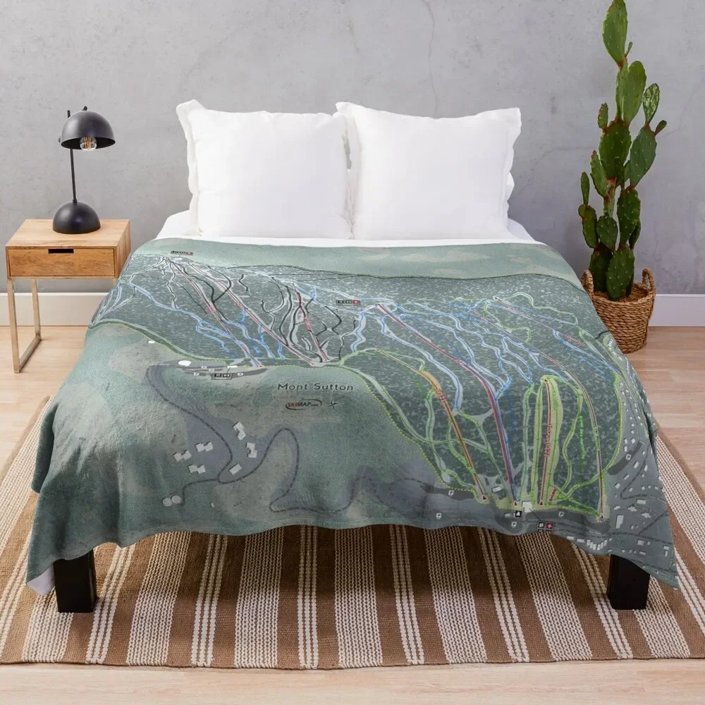 

Mont Sutton Resort Trail Map Throw Blanket Blankets For Sofas cosplay anime Weighted Blankets