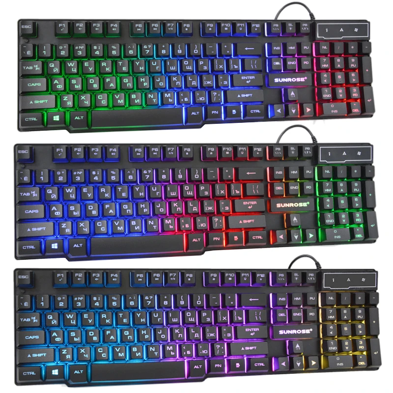 keyboard for multiple computers Russian Keyboard Wired Gaming Keyboard USB 104 Keys RGB Backlit LED Switchable Waterproof PC Gamer Keyboard For Computer Laptop best keyboard for home office