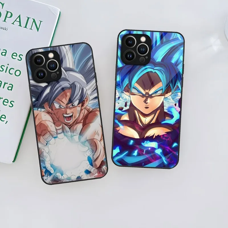 Dragon-Goku-Funda De Teléfono De Bolas Para Iphone 14 Pro, 12, 11, 13 Mini, X, Xr, Xs, Max, 8, 7, 6 Plus, Se 2023, Cubierta Trasera De Cristal