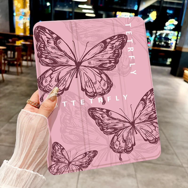 Beautiful Butterfly Pattern Tri-Fold Tablet Case