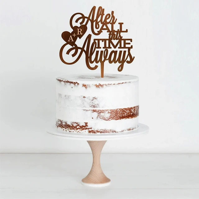 Topper personalizado para tarta de boda, adorno para tarta de boda, siempre  rústico - AliExpress