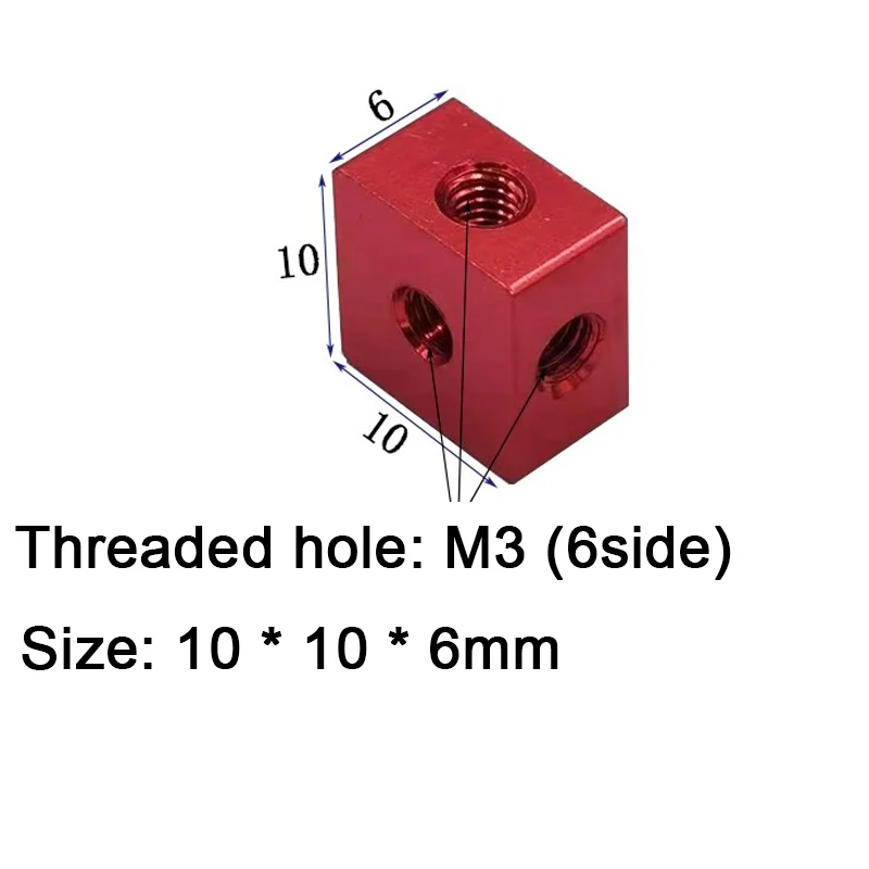 Fixed Block Connector Hexagonal Nut m3 Parafuso Acessório Impressora 3d Acrílico Case Faça Você Mesmo 10x10x6 10 mm Pcs 3-sided - Imagem 5