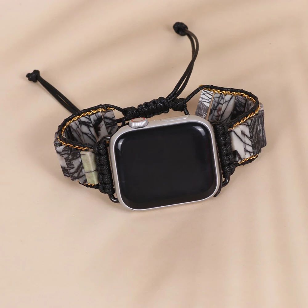 Handmade Natural Braided Rope Belt Band For Apple Watch Strap 40mm  44mm 41mm 45mm 49mm Bracelet iWatch 8 7 6 5 4 SE Ultra