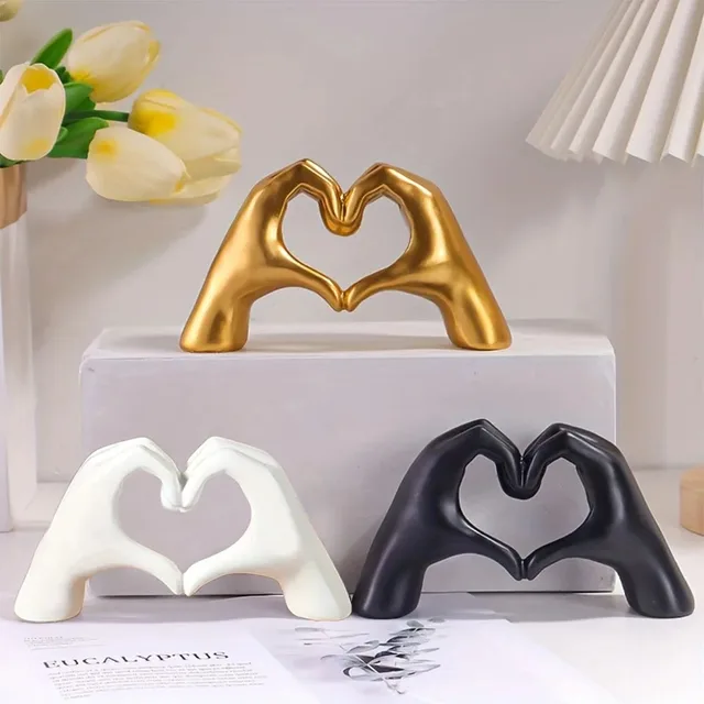 Statues de geste d'amour en résine, Sculpture d'ornement de bureau, lumière nordique, artisanat d'art de luxe, décoration de bureau et de maison 1