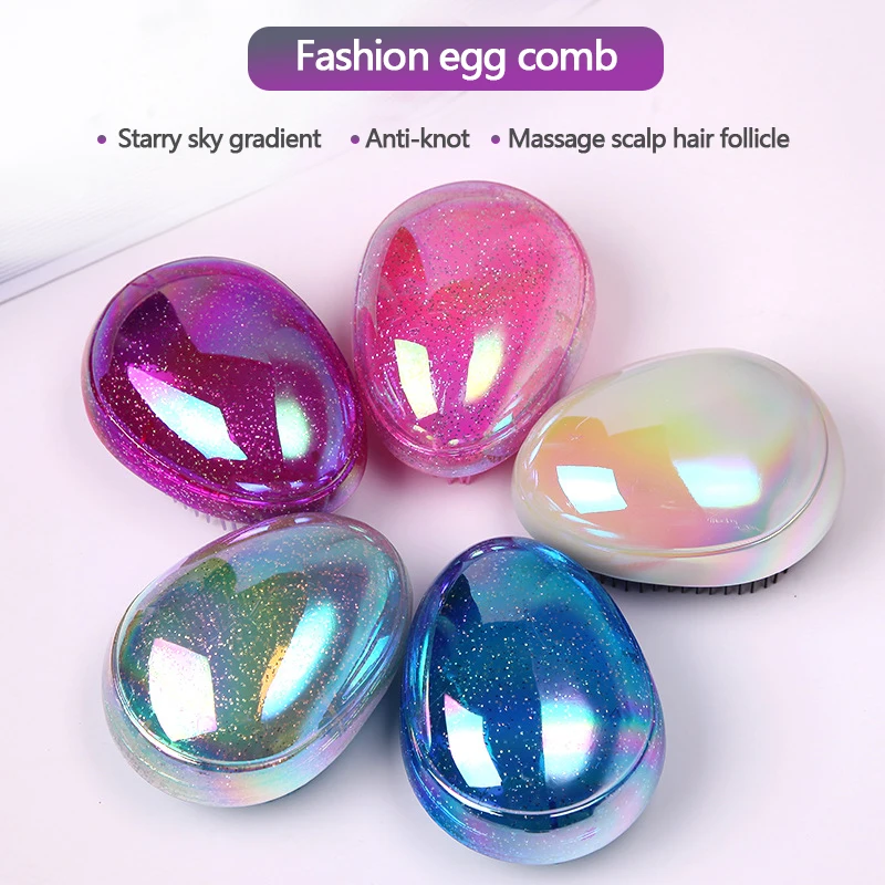 

Color Hair Brush Comb Egg Shaped Detangling Brush Anti-knot Comb Hairdressing Comb Massage Comb Hair Care Styling Tools