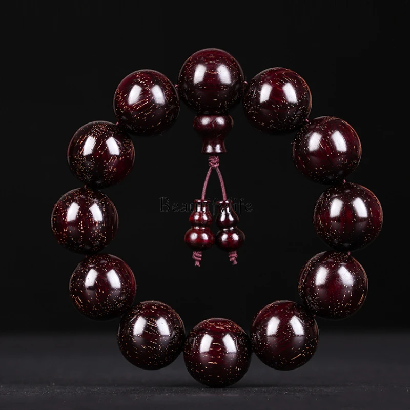 

Natural Pterocarpus Santalinus Bracelets 108 PCs High Density Starry Sky Coated Oil Amusement Article Bracelet