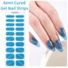 20tips Shiny Semi-Cured Gel Nail Strips Cat Eye Gradient Nail Art Sticker Press on Nails Gel UV Wraps for Manicure Decoration 6