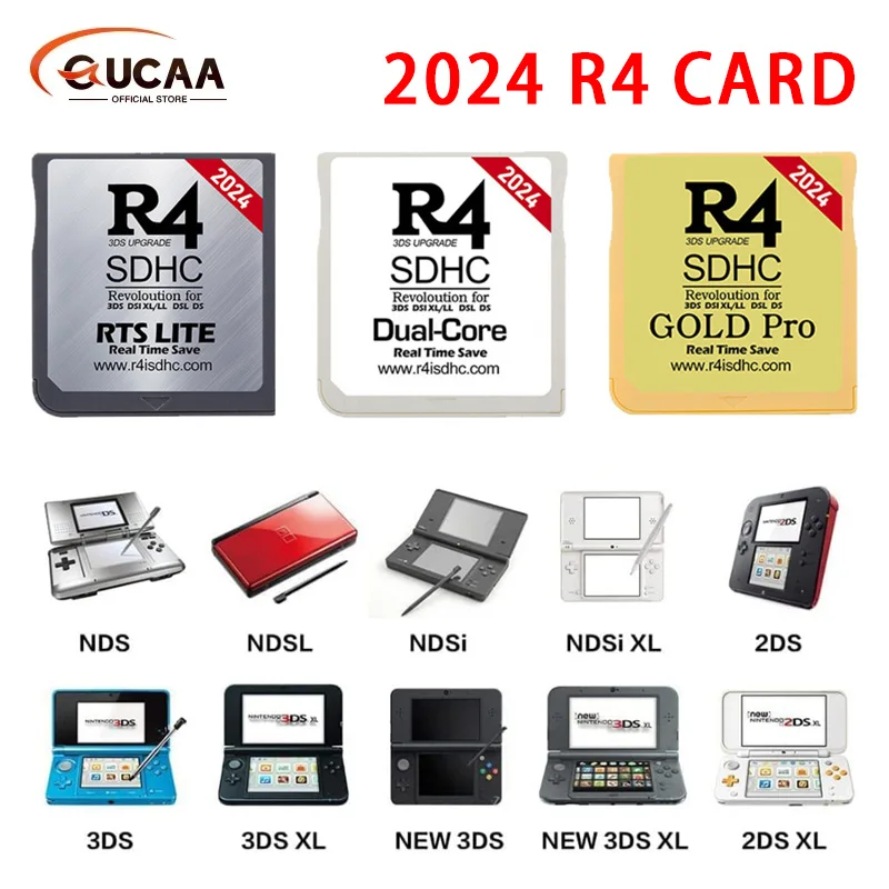 2024 R4 Sdhc Adapter Flash Card 6000 In 1 Per 3Ds Dsl Xl/Ll Secure Digital Memory Card Game Card Burning Card Accessori Per Giochi