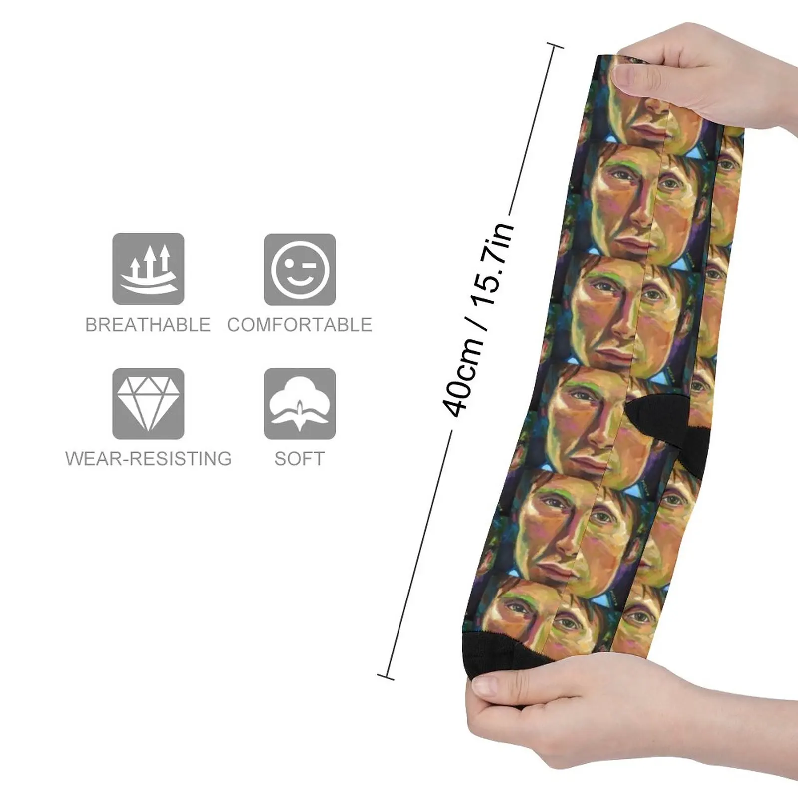 Mads Mikkelsen as Hannibal Lecter Socks funny socks for Women kids socks