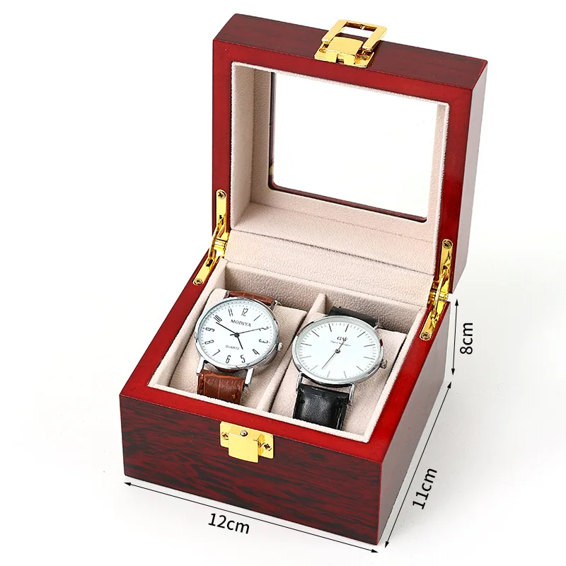 2/3/5/6/10/12 Grids Luxury Wooden Watch Holder Box For Men and Women Glass Top Jewelry Organizer Stroge Cases Clock Gifts Boxes