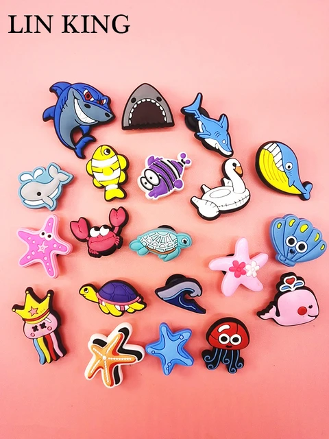 Cute Ocean Style Shoe Charms Shark Fish Sea-turtle PVC Buckle