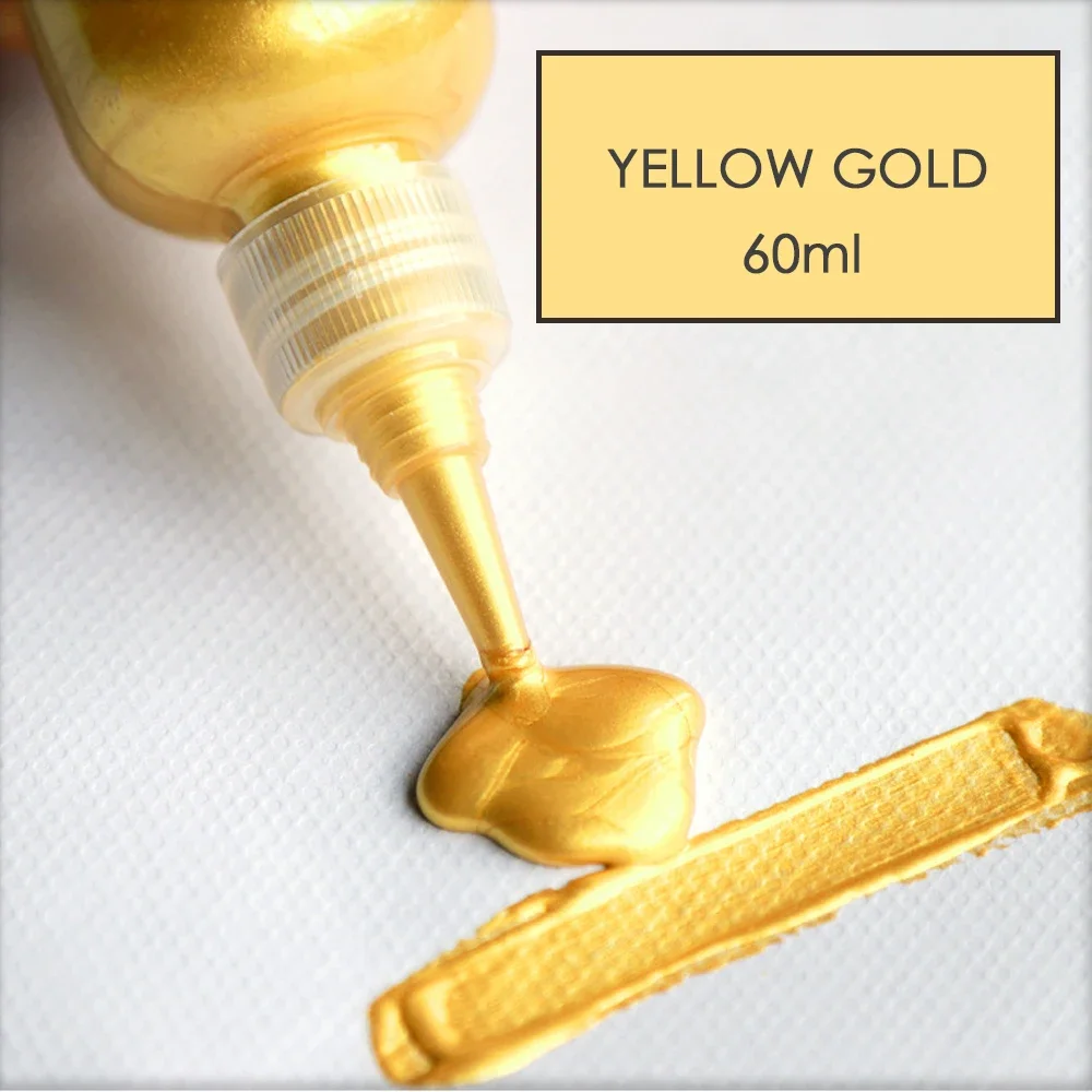 Acrylic paint Metal Acrylic Paint Resin Pigment 60ml Gold Silver Copper Gypsum Doll Hook Line Paste Jewelry Making DIY Coloring