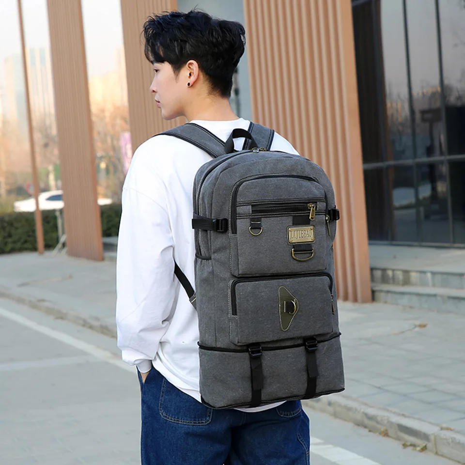 2024 New Large Capacity Travel Backpack Fashion Men And Women's Outdoor Mountaineering Tactical Training Design Canvas Backpack