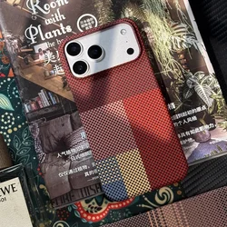Carbon Fiber Kevlar Texture Magnetic Phone Case - Hard Plastic Protective Cover - iPhone 15 Plus (09 HFG)