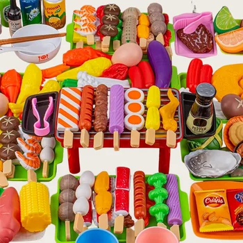 Baby Dress Up Cucina Giocattoli Set per barbecue Bambini Simulato BBQ Pentole Cucina Cibo simulato Cosplay Giocattoli regalo educativi