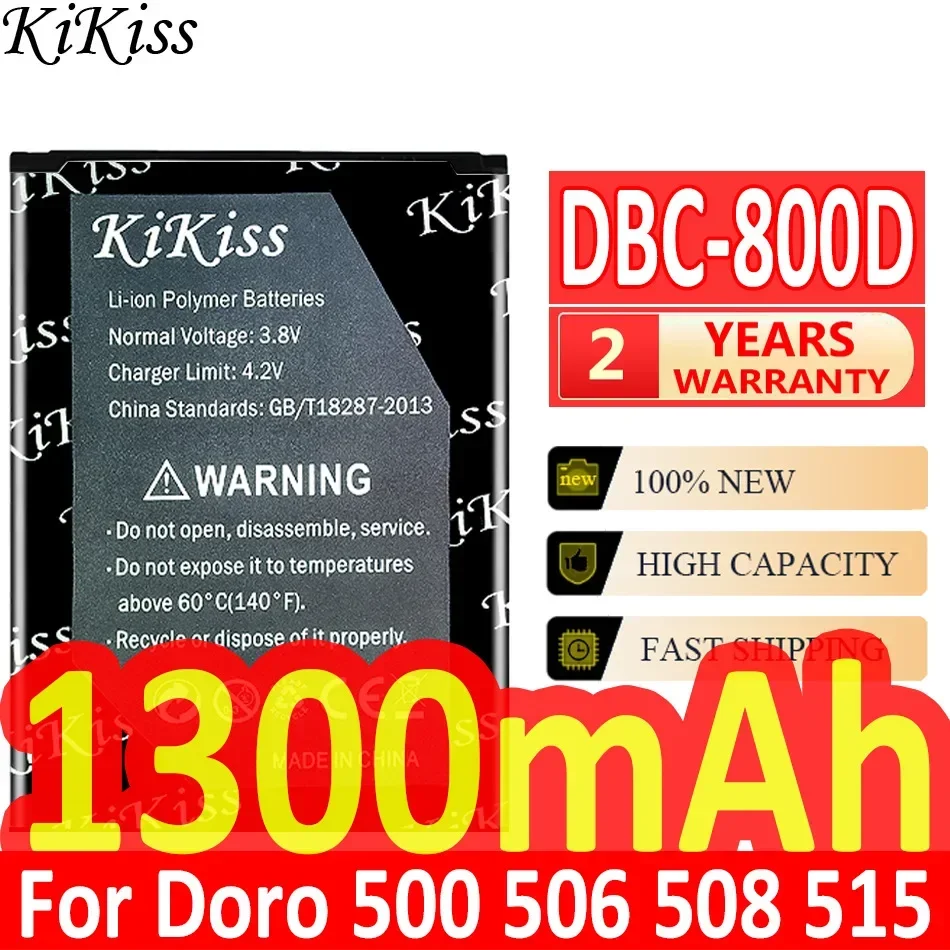 

KiKiss 1300mAh Dbc-800d Battery for Doro 500 506 508 509 510 515 6520 6030 CELL PHONE Battery + Tracking Number