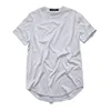ZSIIBO TX135-C Men's T Shirt Extended Round Sweep T-Shirt Curved Hem Long line Tops Hip Hop Urban Blank Tees Clothes Streetwear 2