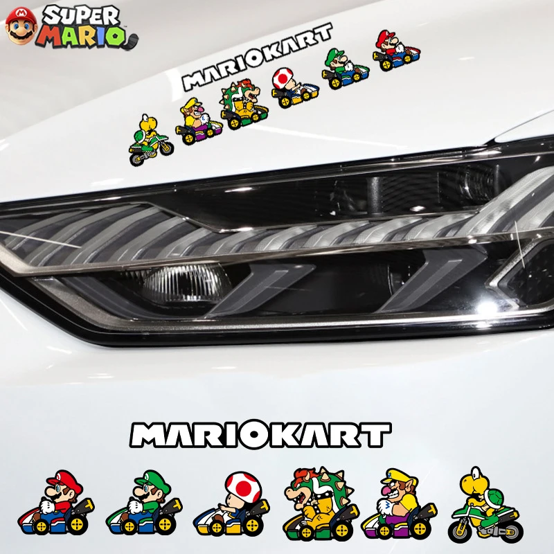 Super Mario Bros Car Scratch Adesivi Creativi Accessori Moto Impermeabili Adesivi Kawaii Car Door Scratch Decoration Toy
