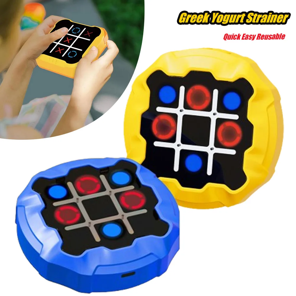 USB Rechargeable Electronic Tic-Tac-Toe Game Board Ease of Mobility Chessboard Improve Reaction Ability for Kids Gifts Toys
