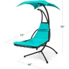 Hanging LED-Lit Curved Chaise Lounge Chair Swing for Backyard, Patio, Lawn w/ 3 Light Modes, Durable Weatherproof Cushion 6