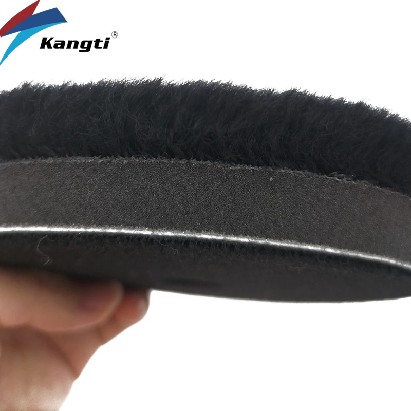 Kangti 5/6 Inches Car Polishing Disc Natural Wool Buffing Pads Lamb Woolen DA Polisher Buff Foam Cutting Pads Abrasive Tool Kits 6
