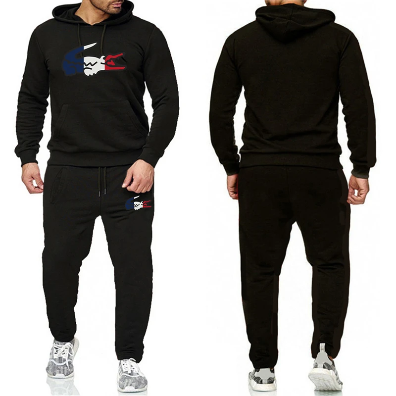 2022 New Arrival Men's Sport Wear Hoodie&Sweatpants High Quality Solid Color Hooded Longsleeve Jogging Suit Male Brand Tracksuit mens loungewear sets