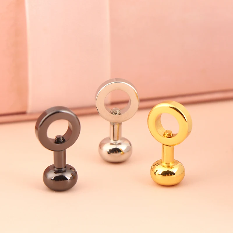 1Pc Metal Ball Post With O Ring Studs Rivets Nail Screwback Round Head Spots Spikes Leather Craft Phone Case Decor Accessories