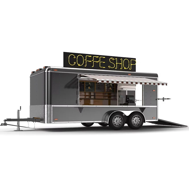 Coffee Shop Trailer Mobile Fast Food Restaurant Design Snack Equipment Supplies