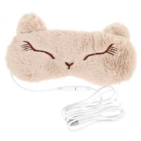 Heating Mask Temperature Control Eye Sleep Patch Blindfold Facial Soft Sleeping Crystal Velvet Train Air Permeable 2