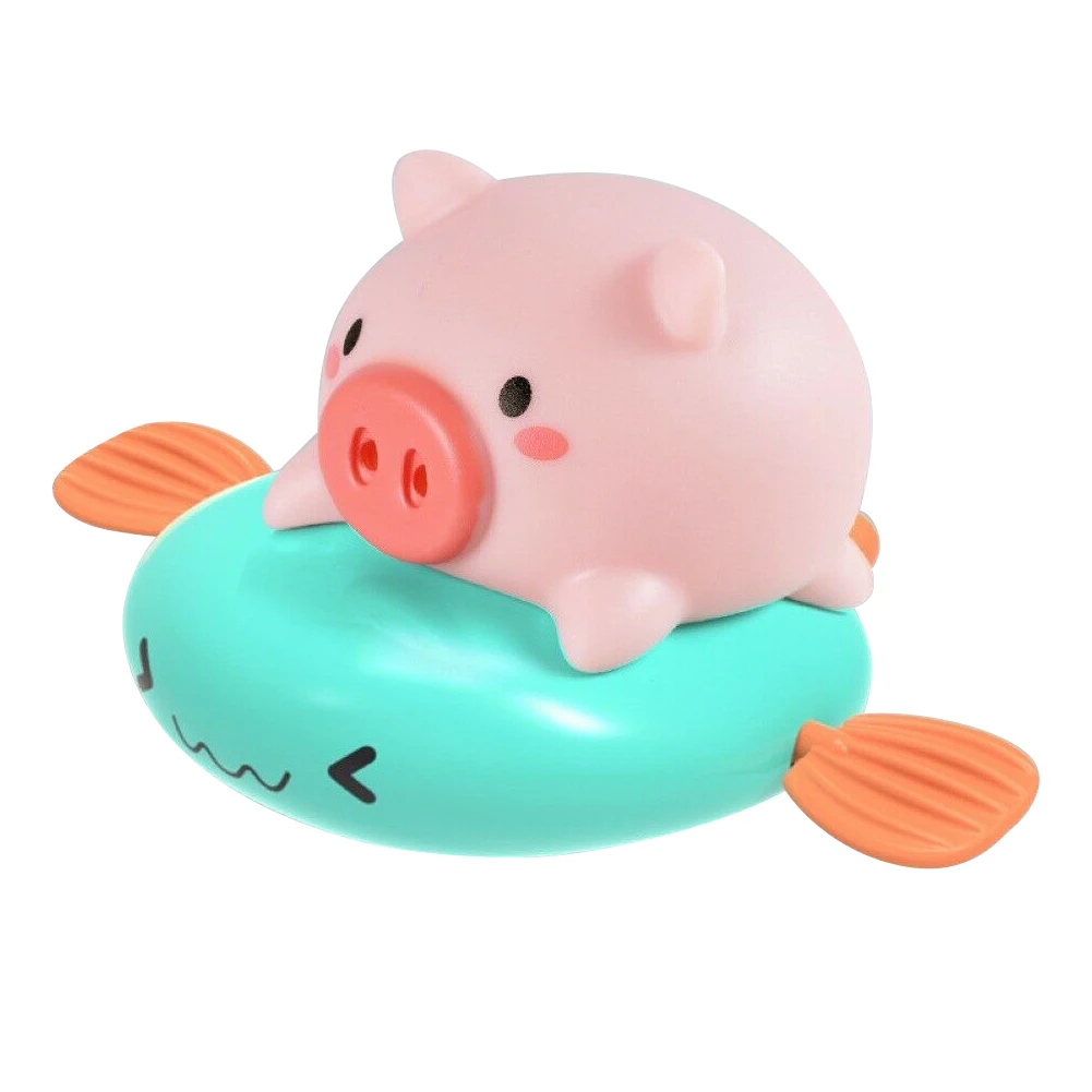 

Baby Kids Pig Ride Fish Wind Up Clockwork Water Spray Bath Swimming Play Toy Bath Tub