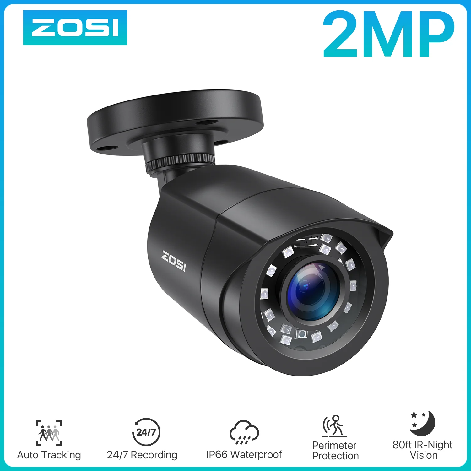 ZOSI 1080P 4-in-1 CCTV Security Camera Lens 24 IR LEDs