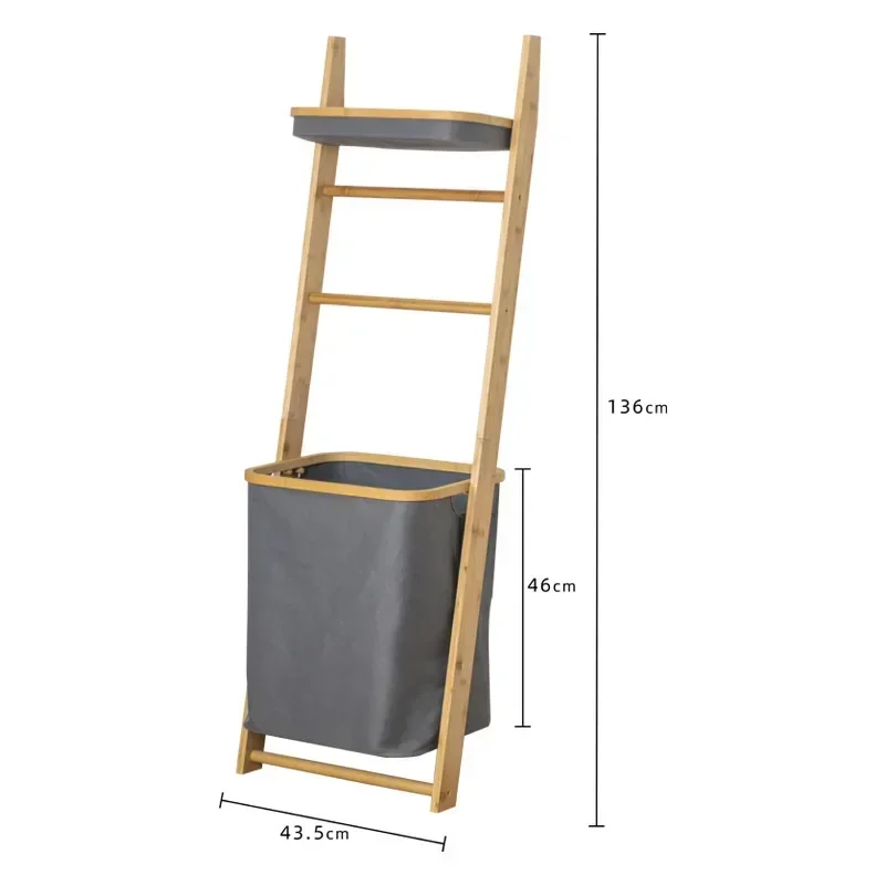 ! Natural Bamboo Clothes Rack Bedroom Floor Hanger Multifunctional Storage Against Wall Design