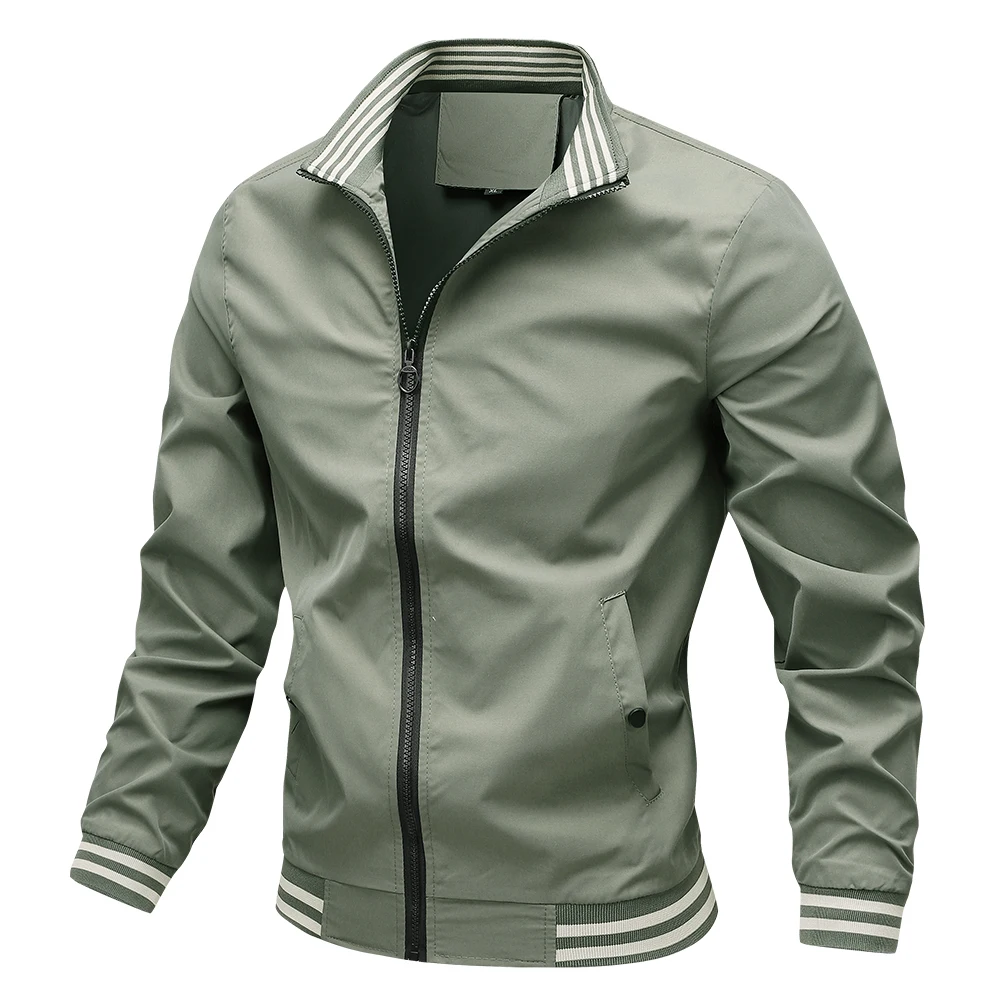 Spring and Autumn Men's Jacket Fashionable and Simple Casual Business Standing Collar Men's Coat Outdoor Windproof Baseball Suit