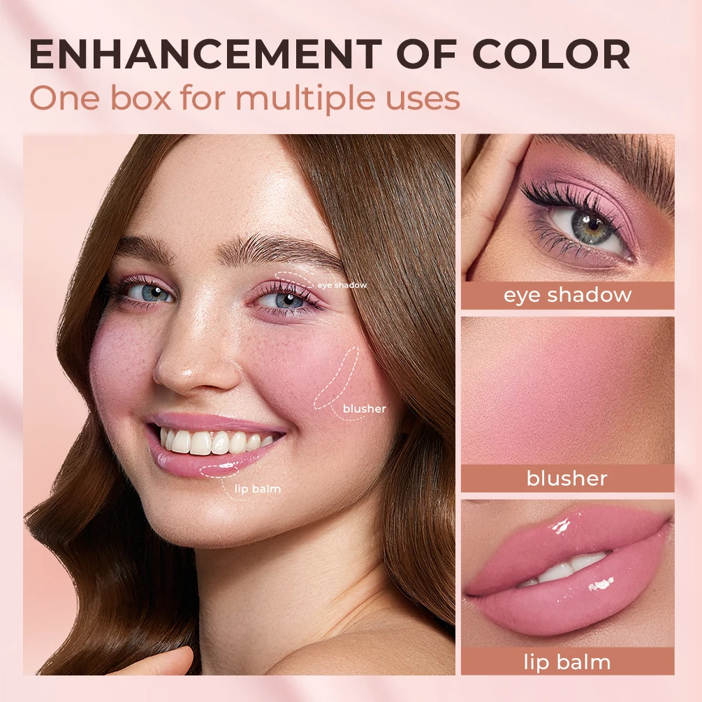 Black Crystal Blush Multi Balm Magic Temperature Change blush cream Gel Blusher Facial blusher for Lip Eye Makeup Pink Cheek Tint Rouge Palette