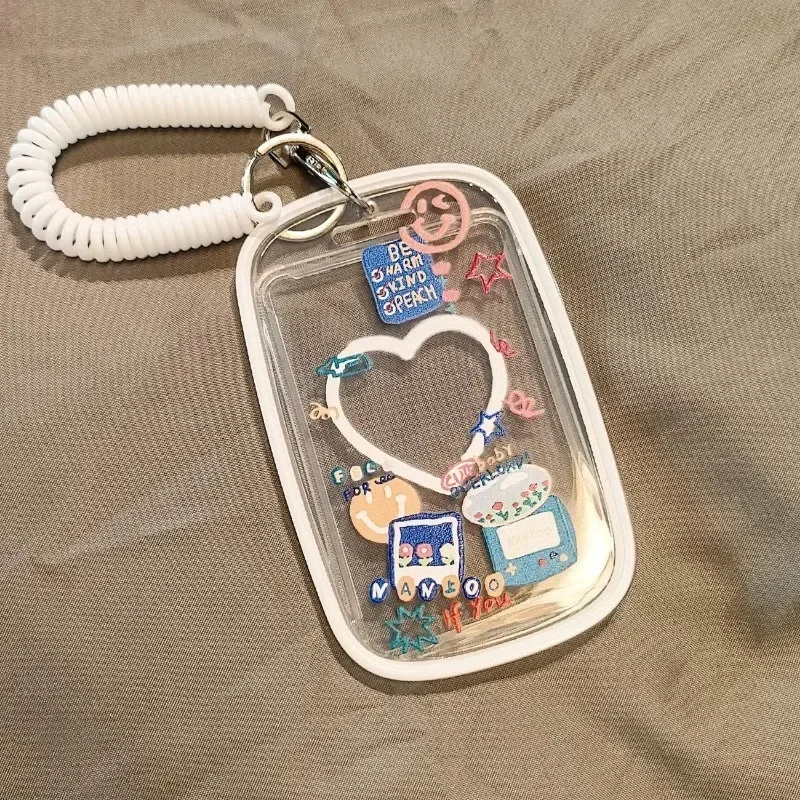 Kpop Photocard Holder Photo Display Holder With Love Keychain Idol Picture Protector Sleeves Credit ID Cards Protective Case 2